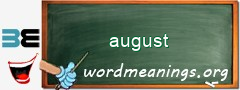 WordMeaning blackboard for august
